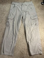 Carhartt Flame Resistant FR Pants 34x30 Cargo Pockets Beige NFPA 2112 Workwear