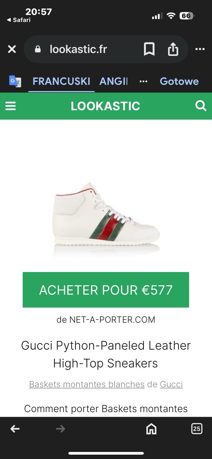 Gucci Python Paneled Leather High-top Sneakers Si… - image 12