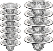 12PCS Stainless Steel Slop Basket Filter Trap 2.75"  4.41" Mesh Sink Drain