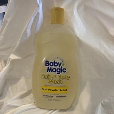 Baby Magic Hair And Body Wash 16.5 Ounce Soft Powder Scent Made in the USA New
