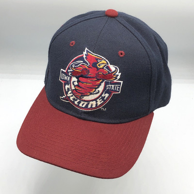 Vintage Iowa State Cyclones Zephyr Graf-X Blockhead Snapback Hat Cardinal Cap