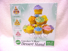 Wilton Cupcakes N More Dessert Stand Holds 13 cupcakes metal finish New In Box