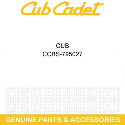 CUB CADET BS-795027 Fuel Cap Wide Tiller SWE RT HP FT55 FT50 Engine E Cut CS3210