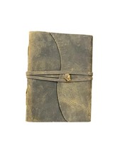 Premium Brown Leather Bound Journal Diary with Leather Strap Closure - 7x5 inch