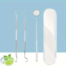 1 Pcs Stainless Steel Dental Cleaning Kit Mirror Scaler Pick Oral Hygiene Set UK