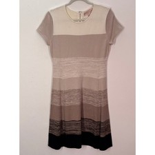 Philosophy Dresses Tan Beige Color Block Sweater Dress Womens Large