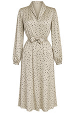 Mia Joy Poma Duster Dress Girls 12 Oversized Taupe Dot Belted Robe Long Sleeve