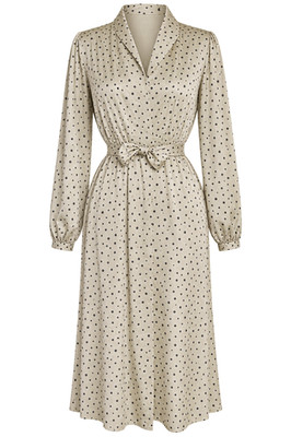 Mia Joy Poma Duster Dress Girls 12 Oversized Taupe Dot Belted Robe Long Sleeve