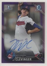 2016 Bowman Chrome Prospects Purple Refractor 121/250 Mike Clevinger Auto z1r