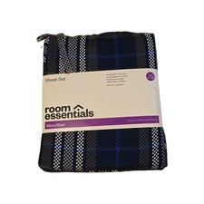 New Twin/Twin XL Microfiber Sheet Set Plaid W...