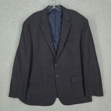 Jos A Bank Blazer Mens 48 100 Wool Brrr Comfort Glen Plaid Brown Blue