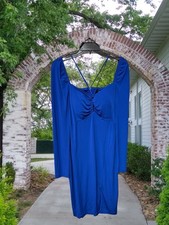 Guess women’s size 10 dress cocktail royal blue peephole front sexy new