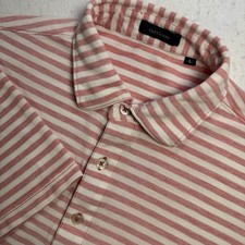 Turtleson Men  s L Gus Stripe Performance Golf Polo Pink White