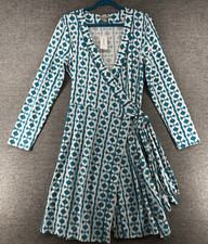 Banana Republic Wrap Dress Women Size XL Geometric Blue Casual NEW