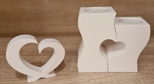 Raysin Deko Set Herz Liebe • 2er Teelichthalter Set & Herz Aufsteller • Geschenk