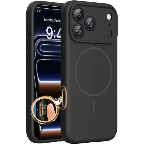 iPhone 17 Pro MagSafe Case 3mm Shockproof Silicone – Black
