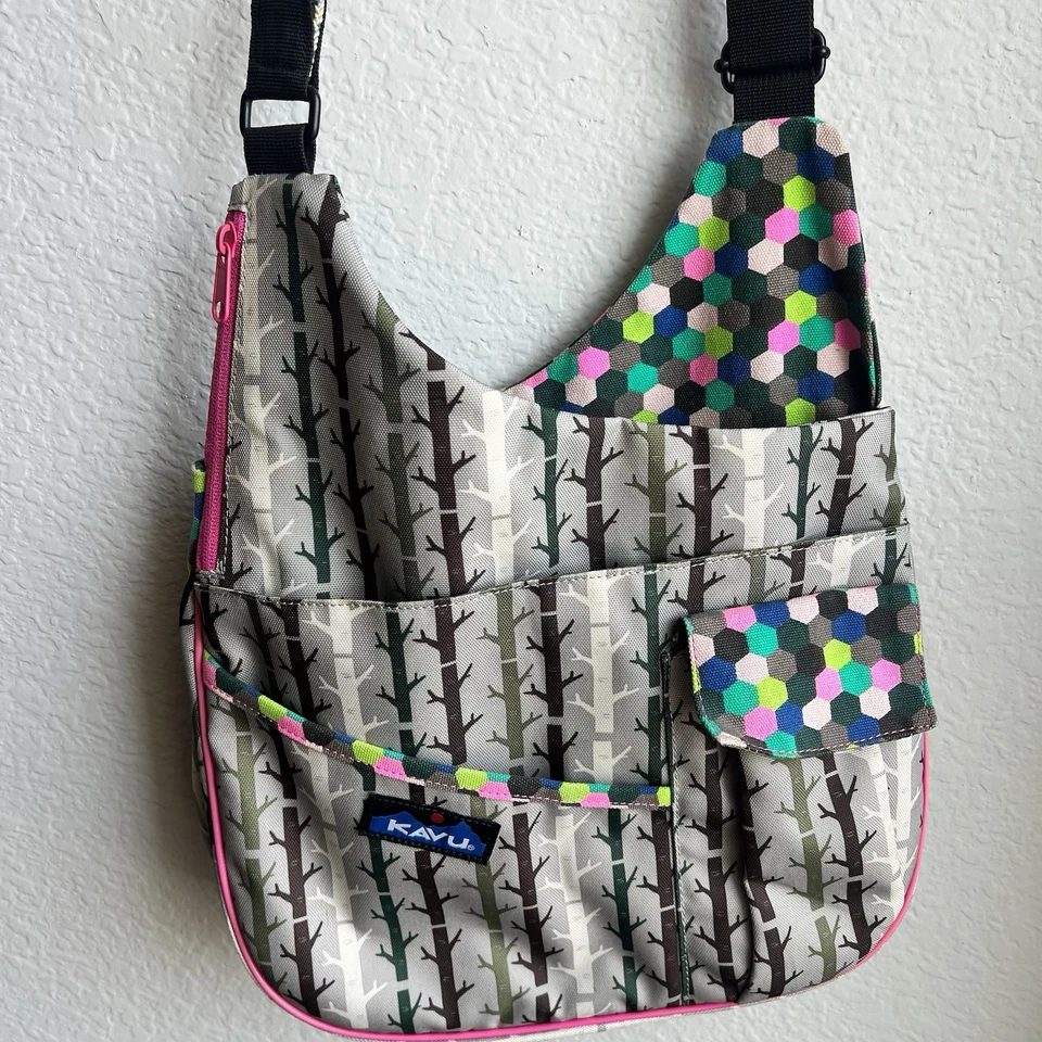 Bolso Bandolera Mensajero Kavu Para Mujer Cuerda Colorido con Cremallera Foto 4 de 4