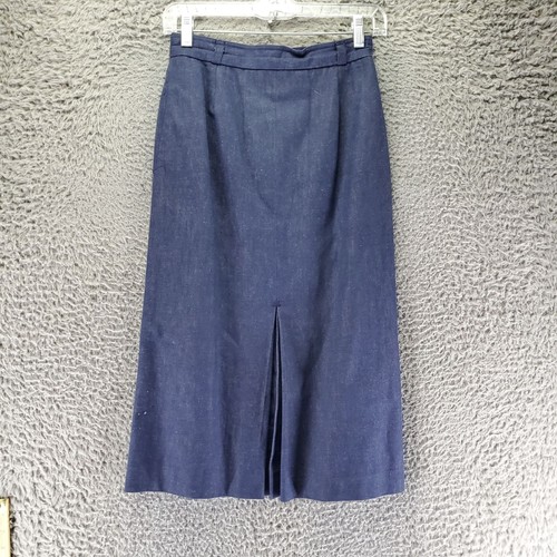 College Town Suit Womens 9/10 Jacket 7/8 Skirt Vintage Blue Denim Skirt Set - Picture 9 of 14