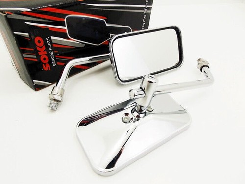 SUZUKI BOULEVARD S83 05-09 CHROME RECTANGULAR SOKO REAR VIEW MIRRORS - Bild 1 von 4
