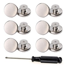 17mm Replacement Jeans Buttons 12 Sets Adjustable No Sew Metal Repair Style1