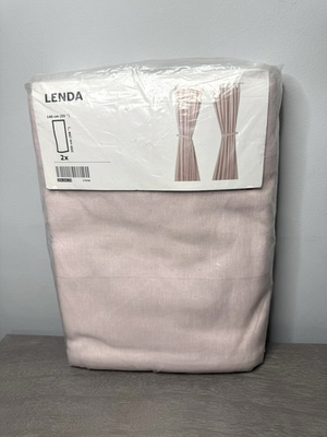 #ad NIP IKEA Lends Tab Top Curtains 2 Panels one pair Light Pink 55” X 98” $60.00