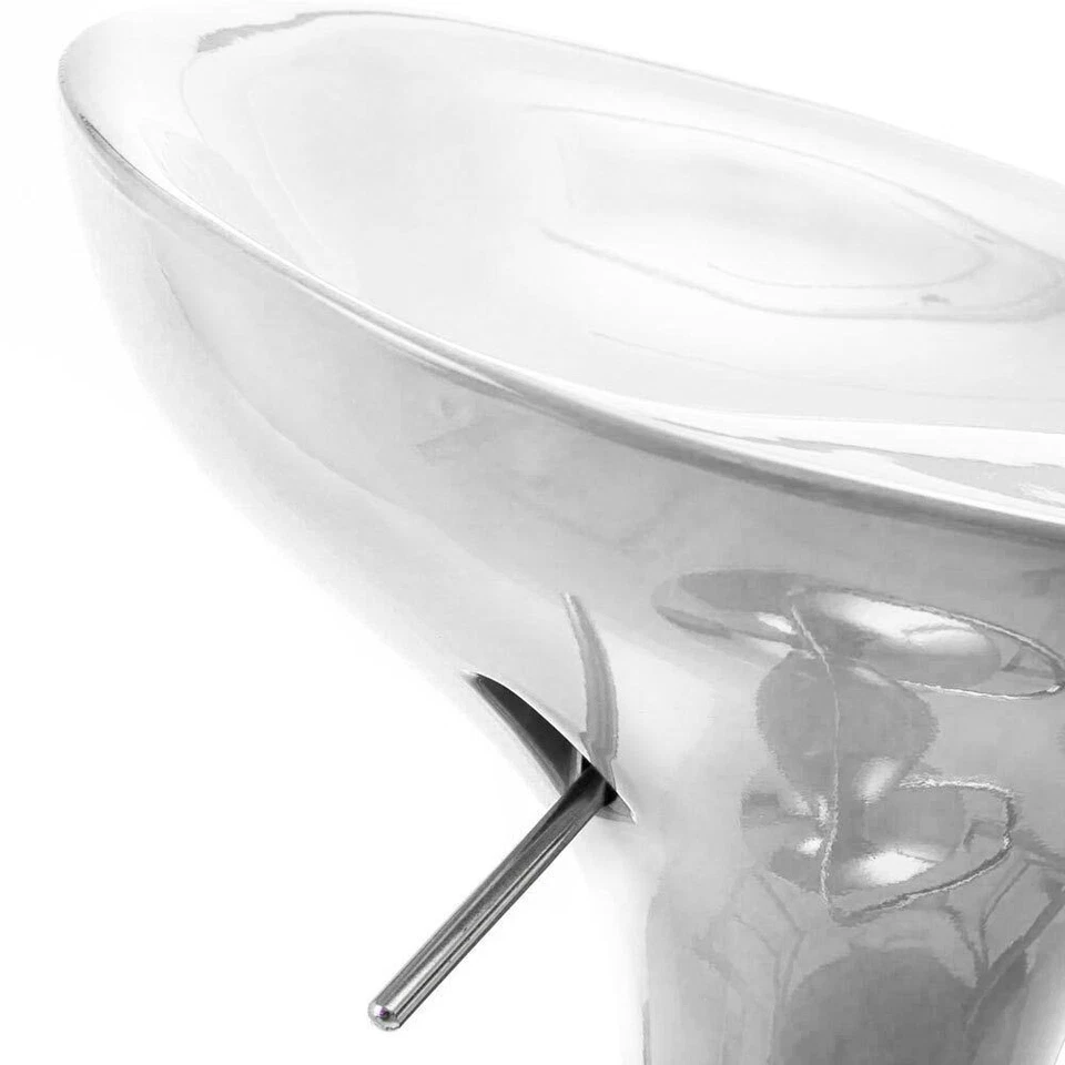 Set 2 Sgabelli Cucina Regolabile Acciaio e ABS Sgabello Girevole Bianco Casa Bar - Immagine 4 di 4