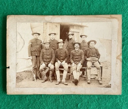 Vintage Antique Circa 1890 US Infantry Soldiers Indian Wars Photograph
