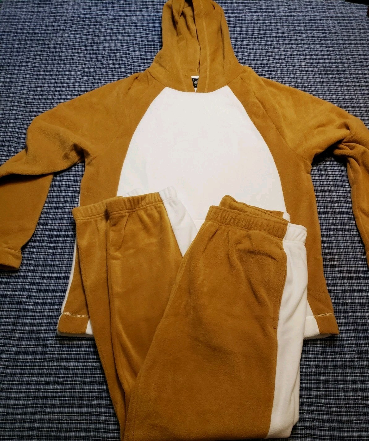 Foot Locker Fleece Tracksuit Mens XL Tan White Jo… - image 8