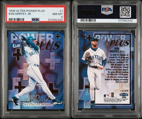 1998 Fleer Ultra Power Plus #1 Ken Griffey JR PSA 8