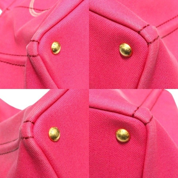 PRADA 1BG439 CANAPA 2WAY Shoulder Bag Tote Bag Pink Free  Used AB from japan thumbnail 5