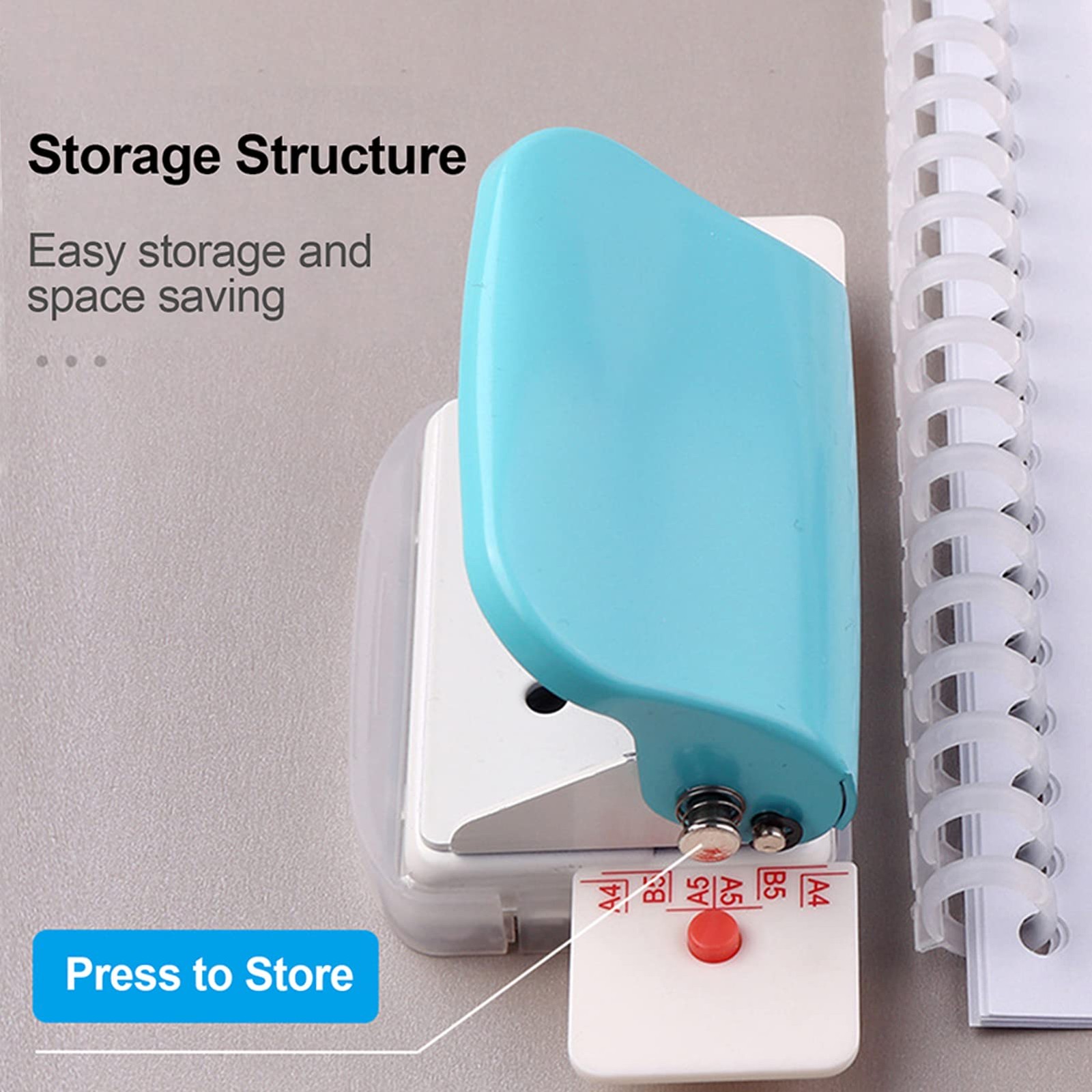 6 Hole Puncher, Leepesx Loose Leaf Paper Puncher for A4 A5 B5 Notebook Scrapbook