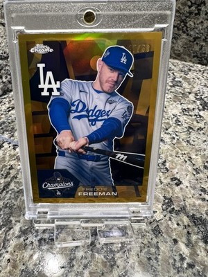2026 Topps Chrome World Series Champions Freddie Freeman Gold Refractor # /50