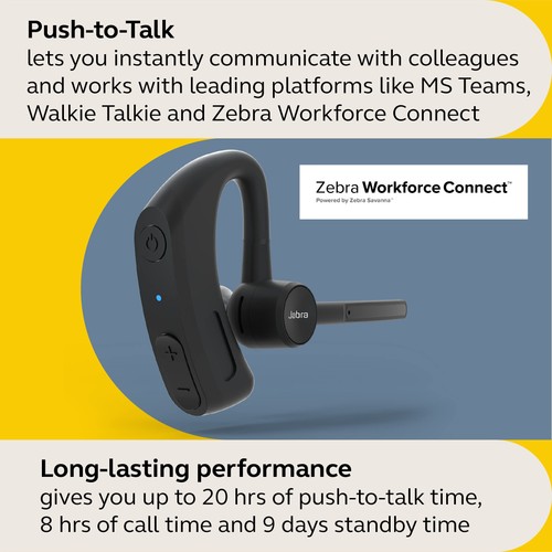 Jabra Perform 45 Push-to-Talk (PTT) Bluetooth Wireless Headset, Noise-Cancelling - Picture 3 of 8