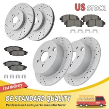 Front & Rear Drilled Brake Rotors Ceramic Brake Pad For Subaru Impreza Crosstrek