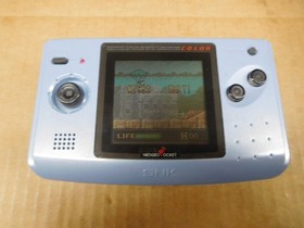 Neo Geo Pocket Color Pearl Blue System TESTED w/ Turf Masters Metal Slug 1st Mis