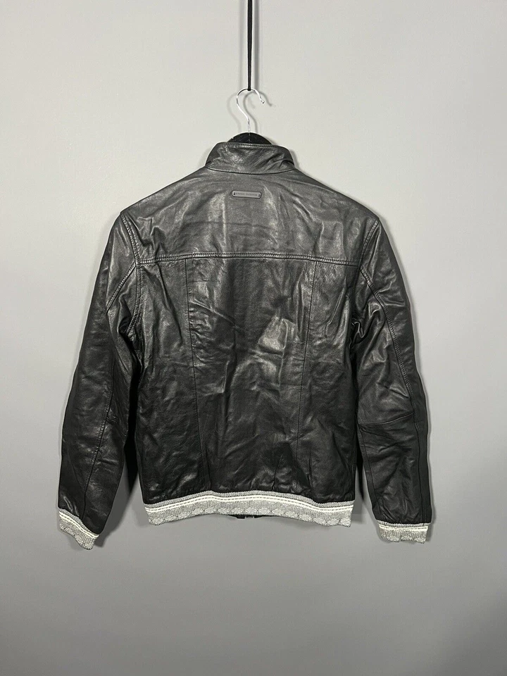 ARMANI LEATHER BOMBER Jacket - Size Small - Black - Great Condition - Men’s - Image 3 of 4