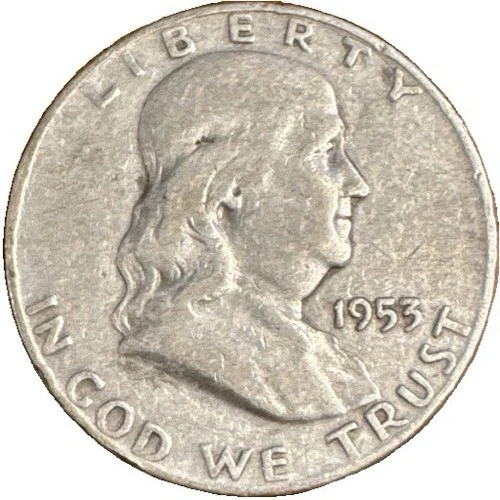 1953-D Franklin 50¢ ✔ Very Fine Condition ✔ 90% Silver