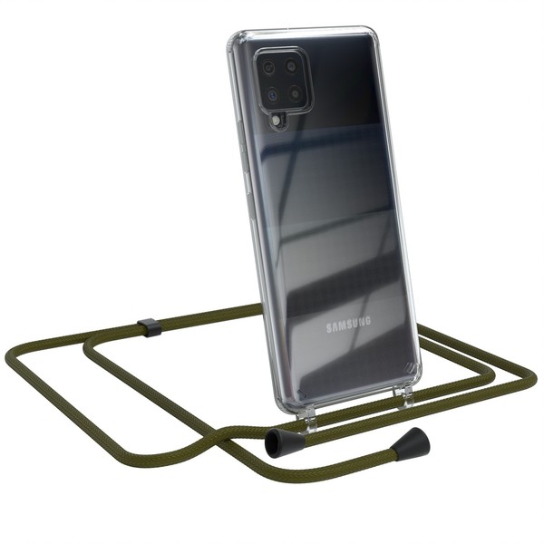 FüR Samsung Galaxy A42 5G HandyhüLle Zum UmhäNgen Kordel Tasche Mit Kette GrüN-image