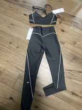 AUTHENTIC Alo Heaven airlift set. Anthracite/white - XS Legging Bra Small