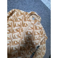 Hurley Womens XL Sherpa Fleece Pullover Snap Mock Neck Tan Geometric 1732537 NEW