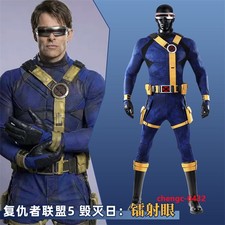 Scott Summers Cyclops Costume Men Cosplay Tops Pants Glove Suit Set Halloween