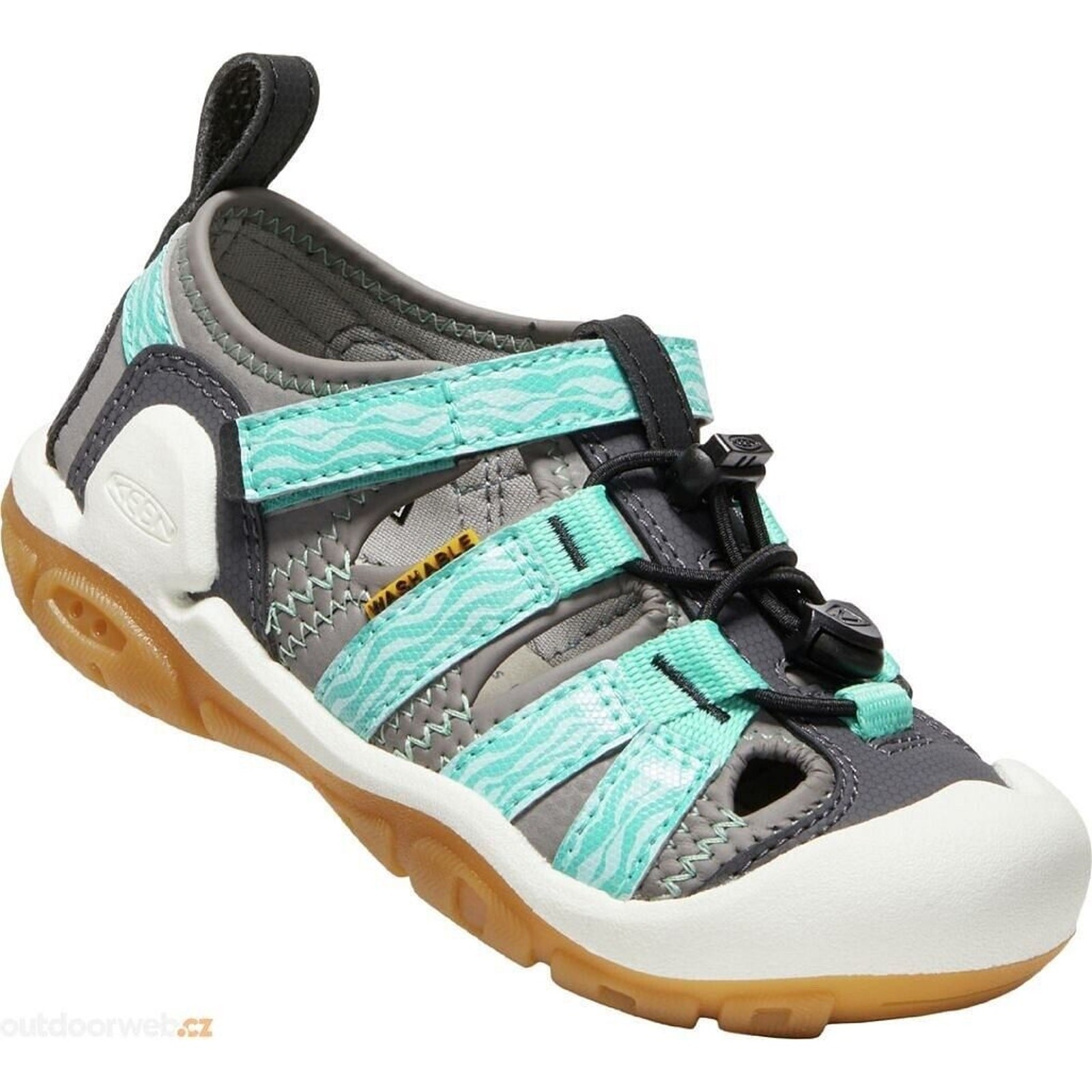Nuove scarpe da bambino taglia 6 unisex Keen grigio teal strap ibride asciugatura rapida knotch creek