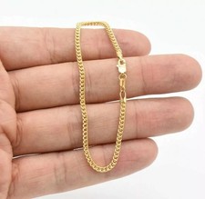 Wheat Franco Chain Women Bracelet Real 10K Yellow Gold Plated