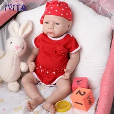 IVITA 18'' Squishy Silicone Reborn Baby Girl Grave Silicone Newborn Baby Doll
