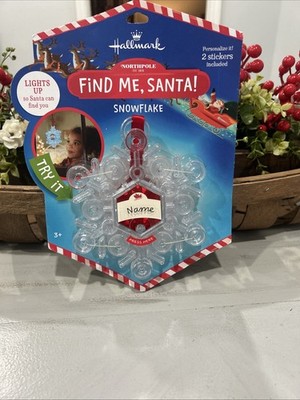 Hallmark Find Me Santa Light Up So Santa Can Find You Snowflake Window Ornament