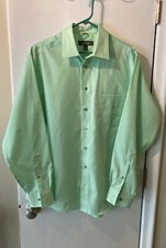 Kenneth Cole Reaction Men's Green Long Sleeve Dress Shirt Size Large READ
