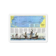 Americas - Where Did Columbus Discover America (1987) (Map) Refrigerator Magnet