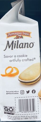 5x Pepperidge Farm Milano ORANGE CHOCOLATE Cookies 7 oz Bag - NEW - 5 PACK - Picture 4 of 4