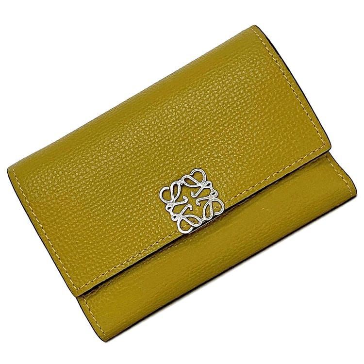小物 LOEWE anagram trifold wallet Puffer Anagram trifold wallet in shiny nappa calfskin Red