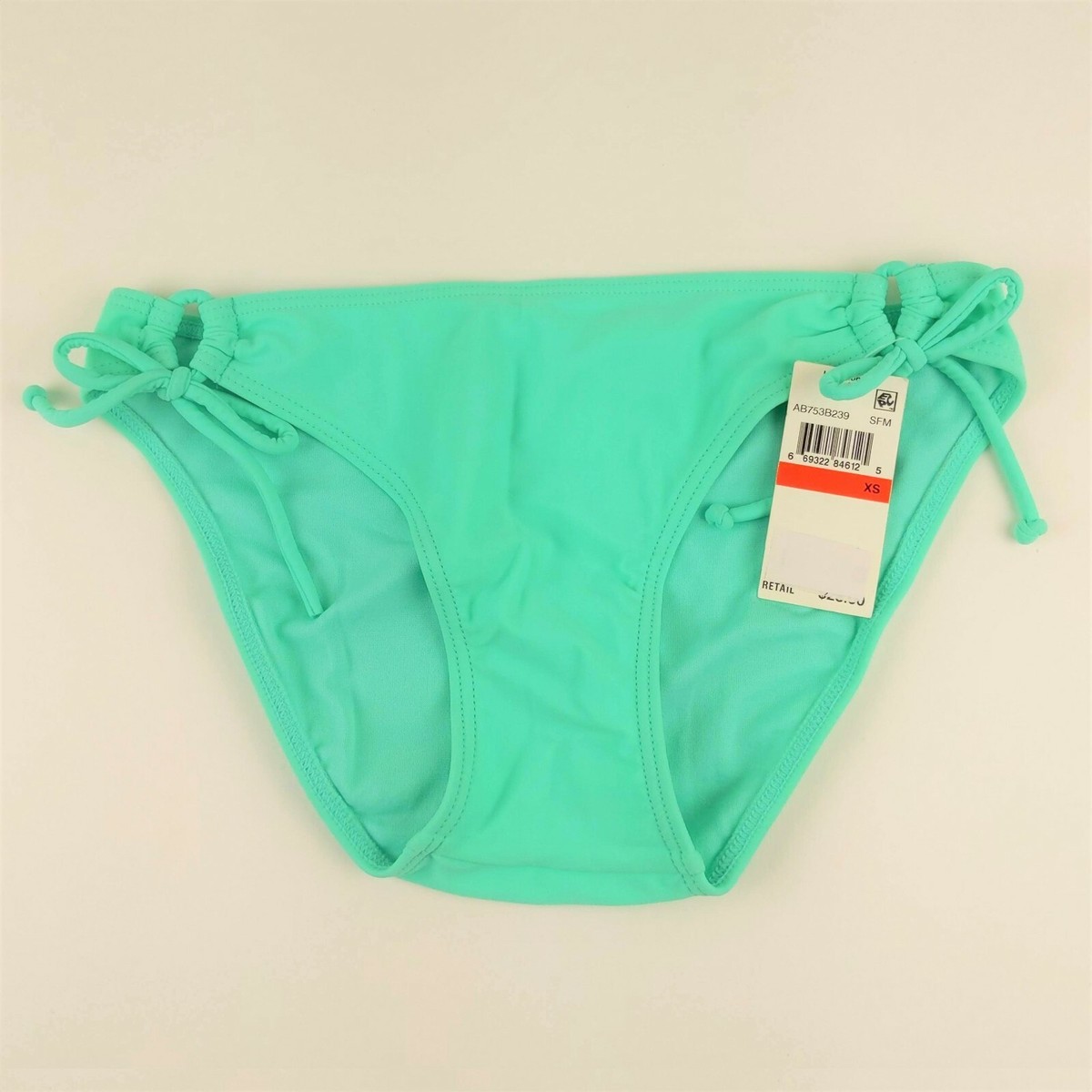 Hula Honey Swim Bikini Bottoms Women XS Green Hipster Side Tie